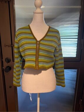 Susan Martin Striped Ribbed Crop Top